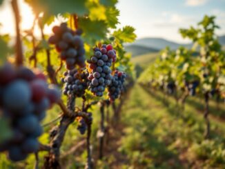 Immagine di un vigneto sostenibile per la produzione di cava