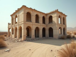 Immagine della mezquita distrutta a Umm al Hiran