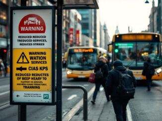 Manifestazione per la huelga dei bus a Barcellona