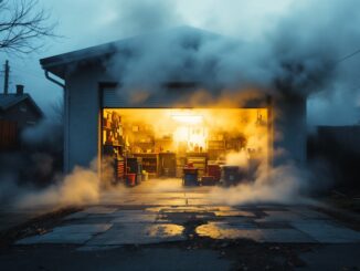 Incendio en un garaje comunitario que causa desalojo