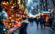 Mercados navideños en España con decoraciones festivas