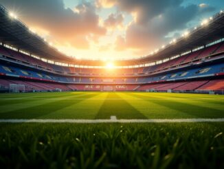 Stadio Santiago Bernabéu con messaggi di supporto alle vittime