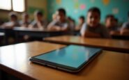 Estudiantes utilizando tecnología en el aula en América Latina