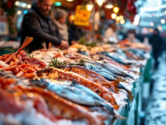 Aumento dei prezzi di pesce e frutti di mare per Natale