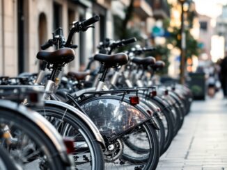 Bicicleta eléctrica Lime en una calle de Barcelona