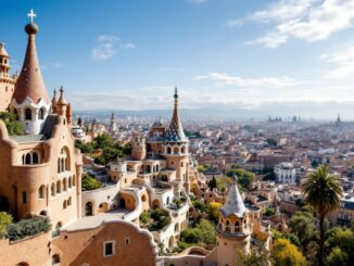 Vista della Colonia Güell, esempio di architettura modernista