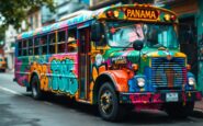 Colorati Diablos Rojos in Panama, simbolo culturale