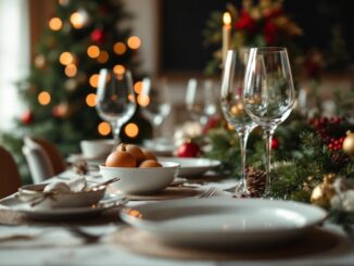 Variedad de platos navideños en una mesa festiva