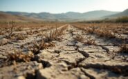 Agricultor en campo seco debido a la sequía en España