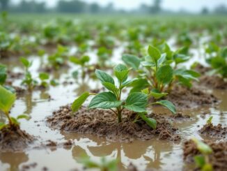 Efectos de inundaciones en campos agrícolas valencianos