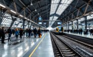 Treno in movimento a Valencia dopo la riattivazione del servizio