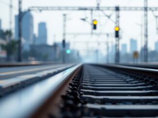 Treno Rodalíes di Renfe in attesa a causa di ritardi