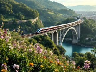 Treno Renfe in partenza da Barcellona verso Tolosa