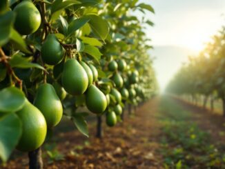 Aguacate cultivado en campos de Valencia