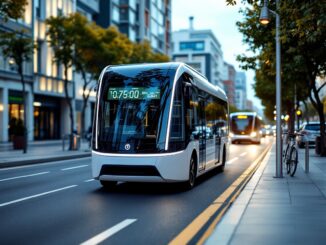 Autobús urbano autónomo en Madrid durante un test