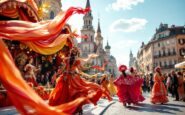 Immagine del Carnaval de Cádiz 2025 con costumi colorati