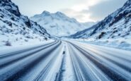 Conducir con precaución en carreteras cubiertas de hielo