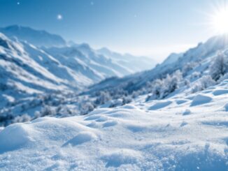 Paesaggio invernale con neve e temperature sotto zero in Spagna