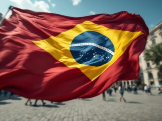 Manifestantes en Madrid apoyando la democracia en Venezuela