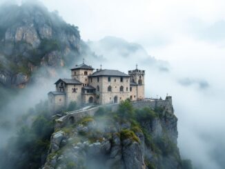 Vista storica di Montserrat durante la Guerra Civile