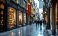 Vista della Rambla Catalunya con negozi e ristoranti