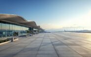 Vista aerea dell'aeroporto di El Prat in espansione