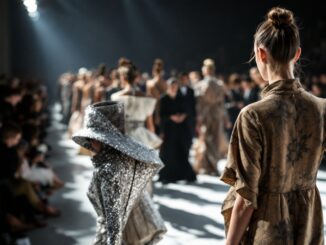 Modelli in passerella con abiti Roberto Cavalli a Milano