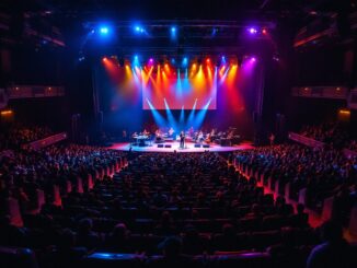 Immagine del festival di Sanremo 2023 con artisti sul palco