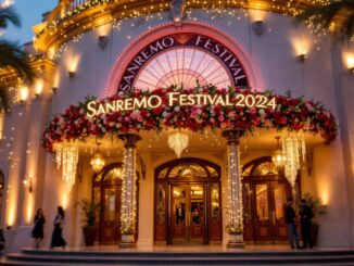 Immagine del Festival di Sanremo 2024 con artisti sul palco