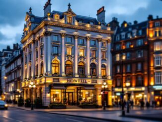 Vista panoramica de un hotel de lujo en Londres