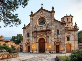 Vista della chiesa románica di Santa Creu de Creixà