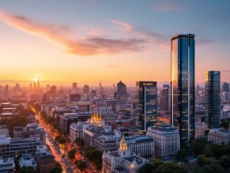 Vista panoramica di Madrid, centro economico europeo