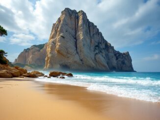 Vista panoramica di Calpe con spiaggia e sole