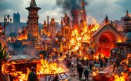 Immagine della cremà durante le Fallas 2025 a Valencia