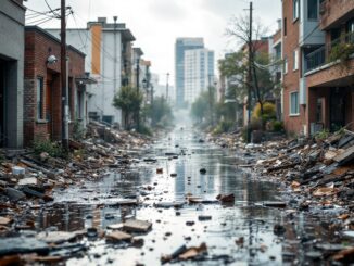 Immagine che mostra i danni causati dalla dana in Valencia