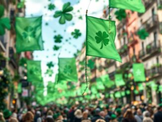 Madrid decorata di verde per il giorno di San Patricio