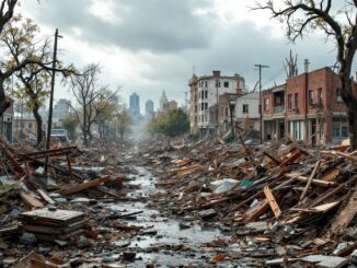 Immagine di un tornado che colpisce Florida causando danni